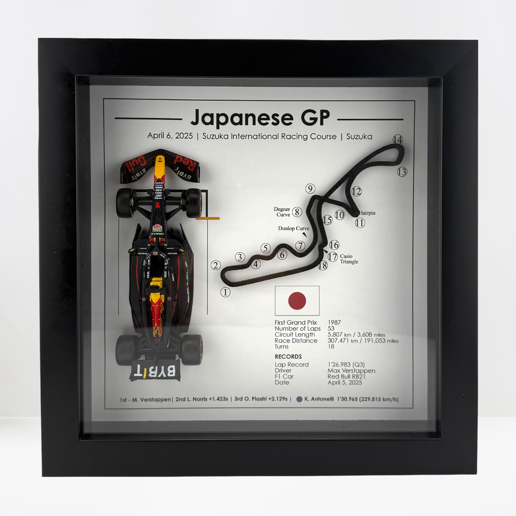 Max Verstappen 2025 F1 Japanese GP 3D Track Showpiece Elevated3D