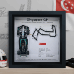 George Russell Singapore GP 2025 Mercedes Victory Shadowbox – Marina Bay Street Circuit F1 Track Layout