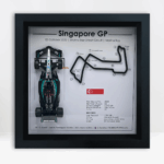 George Russell Singapore GP 2025 Mercedes Victory Shadowbox – Marina Bay Street Circuit F1 Track Layout