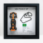 Lando Norris São Paulo GP 2025 3D Formula 1 Shadowbox with Interlagos circuit