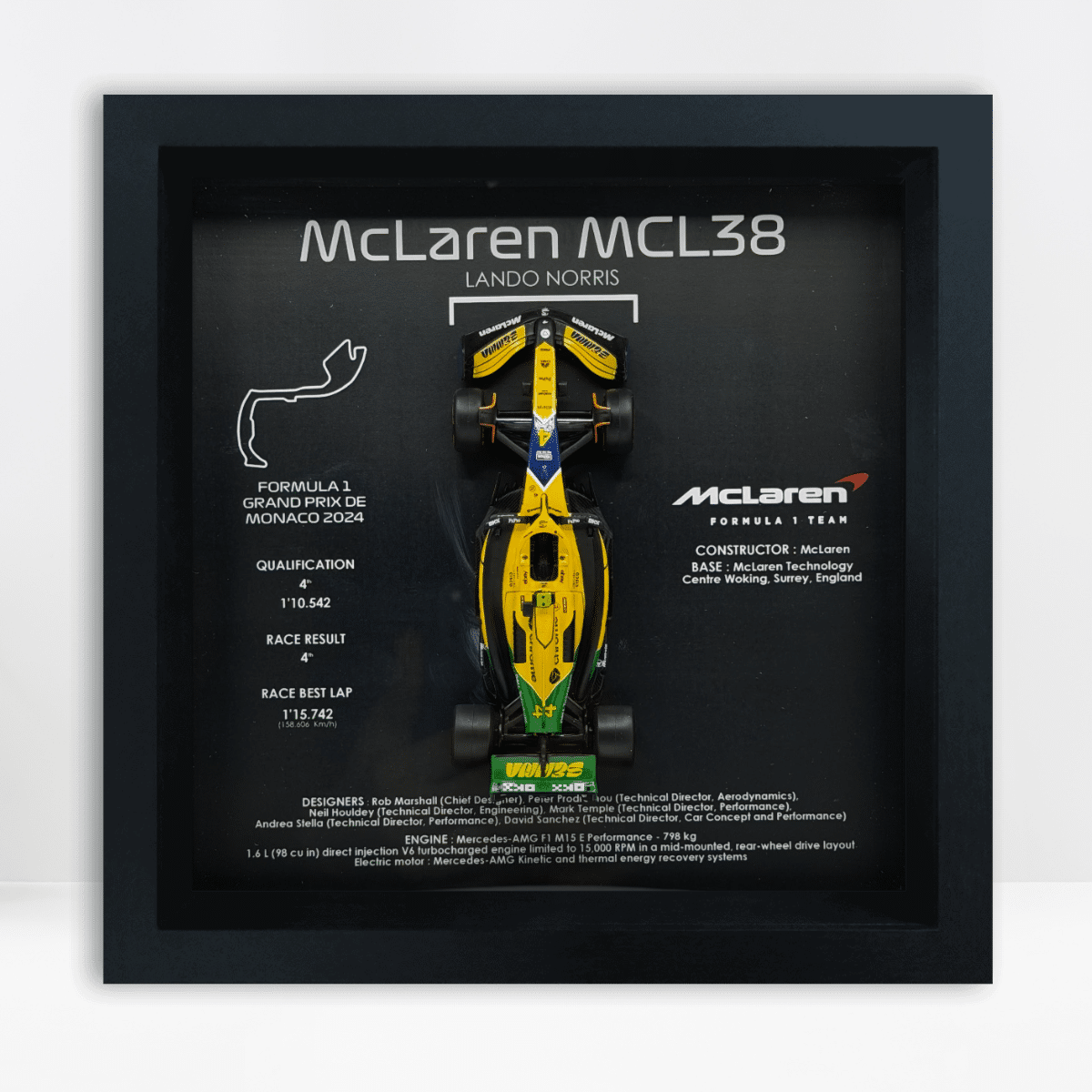 Monaco Grand Prix 2024 Senna Tribute - Lando Norris MCL38 F1 Showpiece